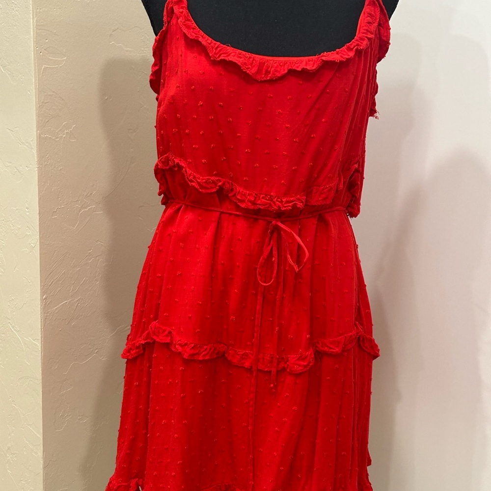 Elegant Red Ruffle Dress